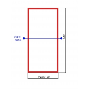 Linie pola boiska do badmintona regulowane czerwone